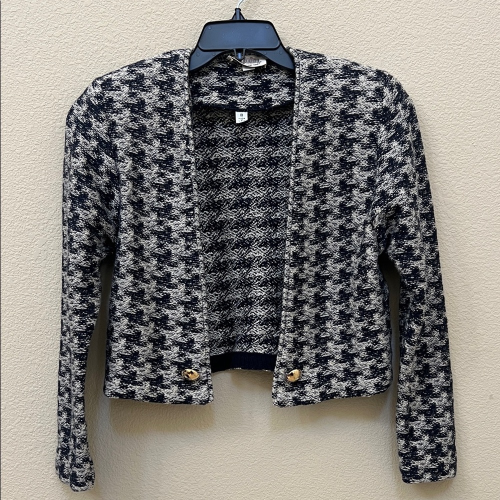 St. John Navy and Cream Knit Sweater Women Size 10